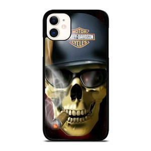 HARLEY DAVIDSON MOTOR SKULL SMOKING  iPhone 11 Case Cover