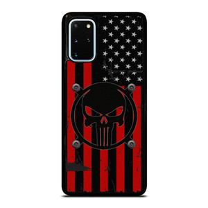 PUNISHER RED BLACK AMERICAN FLAG Samsung Galaxy S20 Plus Case Cover
