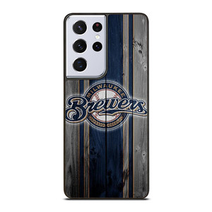 MILWAUKEE BREWERS BASEBALL WOODEN LOGO Samsung Galaxy S21 Ultra Case Cover