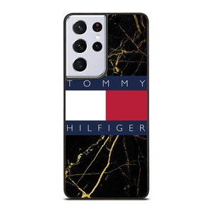 TOMMY HILFIGER BLACK GOLD MARBLE Samsung Galaxy S21 Ultra Case Cover