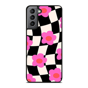 CHECKERED AESTHETIC DAISY FLOWER Samsung Galaxy S21 Plus Case Cover