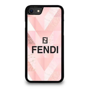 FENDI ROMA PINK TAPESTRY LOGO iPhone SE 2020 Case Cover