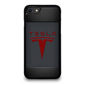 TESLA METAL CARBON LOGO iPhone SE 2020 Case Cover