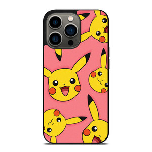 POKEMON SMILING PIKACHU PINK iPhone 13 Pro Case Cover