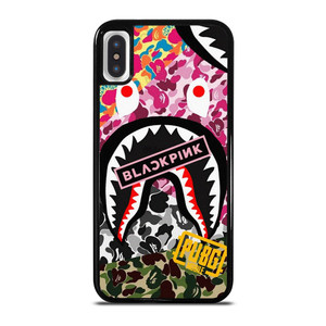 BAPE SHARK BLACKPINK CAMO COLLAGE iPhone X / XS Case Cover
