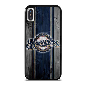 MILWAUKEE BREWERS BASEBALL WOODEN LOGO iPhone X / XS Case Cover