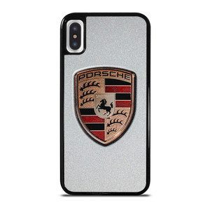 PORSCHE SILVER METAL EMBLEM iPhone X / XS Case Cover