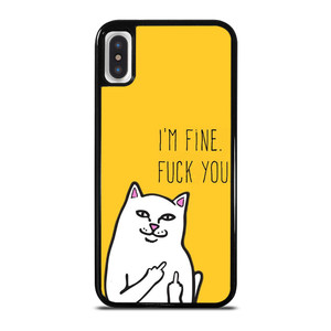 RIPNDIP CAT FUCK YOU iPhone X / XS Case Cover RIPNDIP CAT FUCK YOU iPhone X / XS Case Cover
