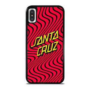 SANTA CRUZ SKATEBOARD WAVY RED iPhone X / XS Case Cover SANTA CRUZ SKATEBOARD WAVY RED iPhone X / XS Case Cover