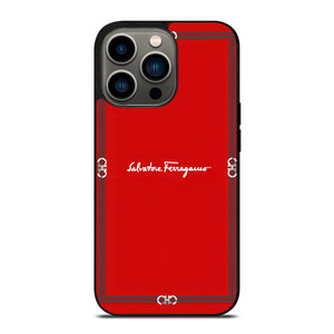 SALVATORE FERRAGAMO RED iPhone 13 Pro Case Cover