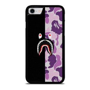 BAPE SHARK BLACK PURPLE CAMO iPhone SE 2022 Case Cover