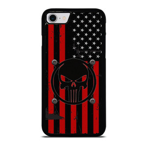 PUNISHER RED BLACK AMERICAN FLAG iPhone SE 2022 Case Cover