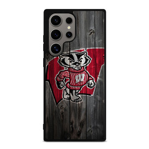 WISCONSIN BADGERS WOOD LOGO Samsung Galaxy S24 Ultra Case Cover