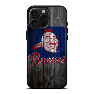 ATLANTA BRAVES BASEBALL WOODEN SYMBOL iPhone 16 Pro Max Case Cover