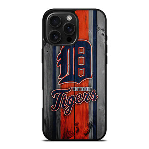 DETROIT TIGERS FOOTBALL WOOD LOGO iPhone 16 Pro Max Case Cover