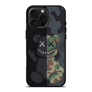 KAWS BLACK CAMO iPhone 16 Pro Max Case Cover