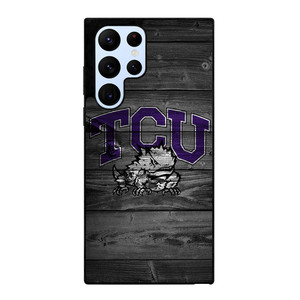 TCU HORNED FROGS FOOTBALL WOOD LOGO  Samsung Galaxy S22 Ultra Case Cover