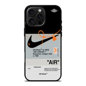 NIKE AIR JORDAN 1 OFF WHITE BLACK iPhone 16 Pro Max Case Cover NIKE AIR JORDAN 1 OFF WHITE BLACK iPhone 16 Pro Max Case Cover