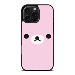 RILAKKUMA BEAR PINK MINIMALIST iPhone 16 Pro Max Case Cover
