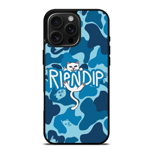 RIPNDIP CAT CAMO BLUE iPhone 16 Pro Max Case Cover RIPNDIP CAT CAMO BLUE iPhone 16 Pro Max Case Cover