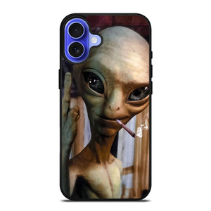 ALIEN MIDDLE FINGER SMOKING iPhone 16 Case Cover ALIEN MIDDLE FINGER SMOKING iPhone 16 Case Cover