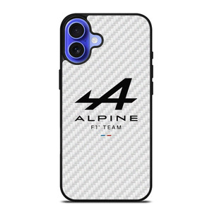 ALPINE F1 TEAM FORMULA ONE WHITE CARBON iPhone 16 Case Cover ALPINE F1 TEAM FORMULA ONE WHITE CARBON iPhone 16 Case Cover