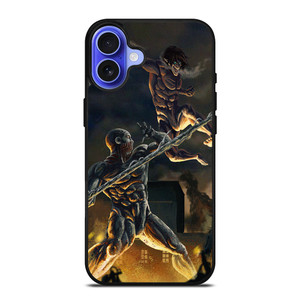 ATTACK ON TITAN VS WARHAMMER TITAN iPhone 16 Case Cover ATTACK ON TITAN VS WARHAMMER TITAN iPhone 16 Case Cover