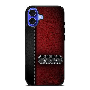 AUDI LOGO LEATHER iPhone 16 Case Cover AUDI LOGO LEATHER iPhone 16 Case Cover
