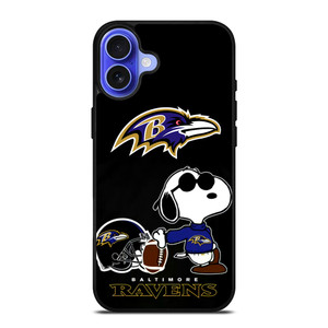BALTIMORE RAVENS SNOOPY iPhone 16 Case Cover