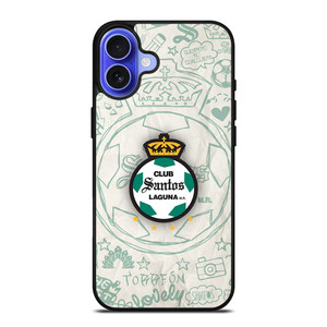 CLUB SANTOS LAGUNA SCRIBBLE LOGO iPhone 16 Case Cover