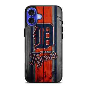 DETROIT TIGERS FOOTBALL WOOD LOGO iPhone 16 Case Cover