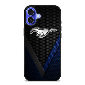 FORD MUSTANG BLLUE CARBON EMBLEM iPhone 16 Case Cover FORD MUSTANG BLLUE CARBON EMBLEM iPhone 16 Case Cover