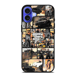 GTA GRAND THEFT AUTO 5 COLLAGE iPhone 16 Case Cover GTA GRAND THEFT AUTO 5 COLLAGE iPhone 16 Case Cover