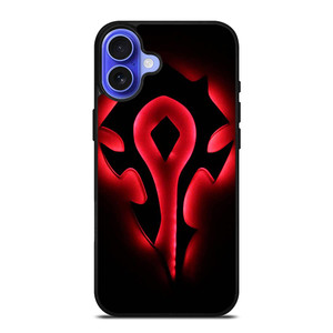 HORDE WORLD OF WARCRAFT BLACK LOGO iPhone 16 Case Cover