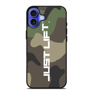 JUST LIFT FITNESS CAMO LOGO iPhone 16 Case Cover