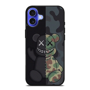 KAWS BLACK CAMO iPhone 16 Case Cover