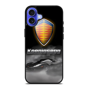 KOENIGSEGG SUPERCAR BLACK EMBLEM iPhone 16 Case Cover KOENIGSEGG SUPERCAR BLACK EMBLEM iPhone 16 Case Cover