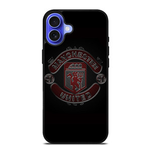 MANCHESTER UNITED FC BLACK LOGO iPhone 16 Case Cover