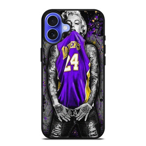 MARILYN MONROE LOS ANGELES LAKERS KOBE BRYANT iPhone 16 Case Cover MARILYN MONROE LOS ANGELES LAKERS KOBE BRYANT iPhone 16 Case Cover