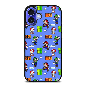 MARIO BROS LUIGI TOAD CUTE PATTERN iPhone 16 Case Cover MARIO BROS LUIGI TOAD CUTE PATTERN iPhone 16 Case Cover