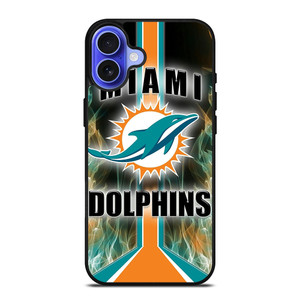 MIAMI DOLPHINS STRIPE NFL LOGO iPhone 16 Case Cover MIAMI DOLPHINS STRIPE NFL LOGO iPhone 16 Case Cover
