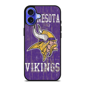 MINNESOTA VIKINGS WOODEN LOGO iPhone 16 Case Cover MINNESOTA VIKINGS WOODEN LOGO iPhone 16 Case Cover