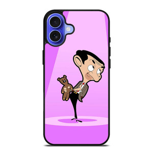 MR BEAN AND TEDDY BEAR CARTOON iPhone 16 Case Cover MR BEAN AND TEDDY BEAR CARTOON iPhone 16 Case Cover