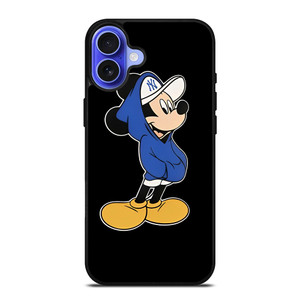 NEW YORK YANKEES MICKEY MOUSE BLACK iPhone 16 Case Cover NEW YORK YANKEES MICKEY MOUSE BLACK iPhone 16 Case Cover