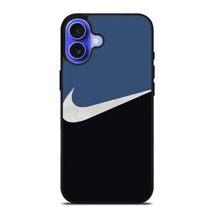 NIKE SWOOSH BLUE BLACK iPhone 16 Case Cover NIKE SWOOSH BLUE BLACK iPhone 16 Case Cover