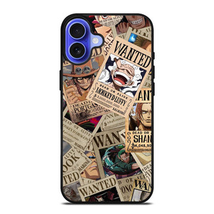ONE PIECE POSTER WANTED COLLAGE iPhone 16 Case Cover ONE PIECE POSTER WANTED COLLAGE iPhone 16 Case Cover