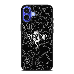 RIPNDIP BLACK DOODLE LOGO iPhone 16 Case Cover
