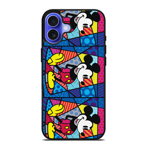 ROMERO BRITTO MICKEY MOUSE COLLAGE iPhone 16 Case Cover ROMERO BRITTO MICKEY MOUSE COLLAGE iPhone 16 Case Cover
