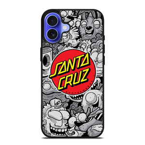 SANTA CRUZ SKATEBOARD DOODLE CARTOON iPhone 16 Case Cover SANTA CRUZ SKATEBOARD DOODLE CARTOON iPhone 16 Case Cover