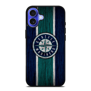 SEATTLE MARINERS WOODEN STRIPE LOGO iPhone 16 Case Cover SEATTLE MARINERS WOODEN STRIPE LOGO iPhone 16 Case Cover